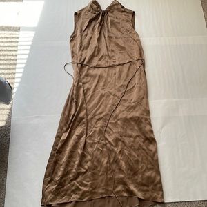 Vince XS silk gold dress